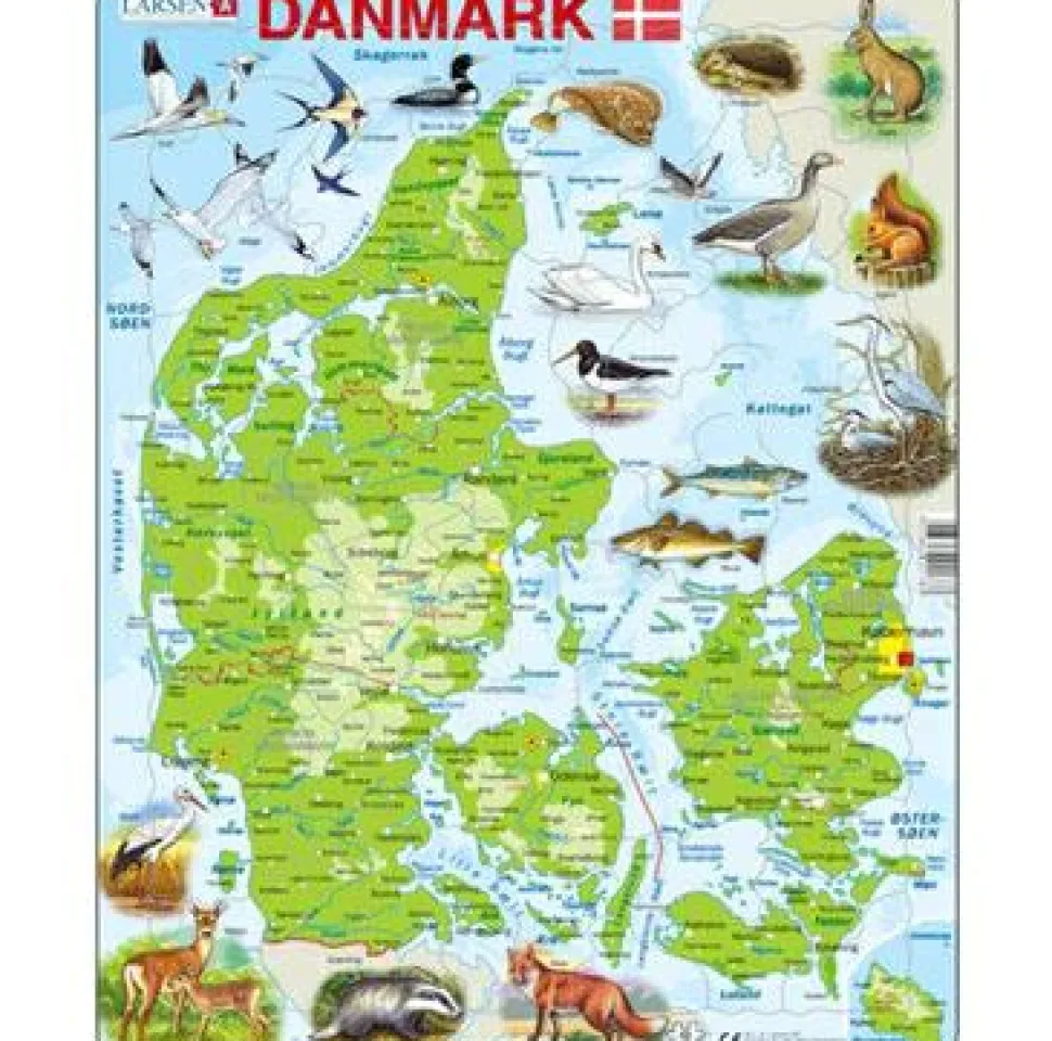 Larsen puslespil -Danmarkskort