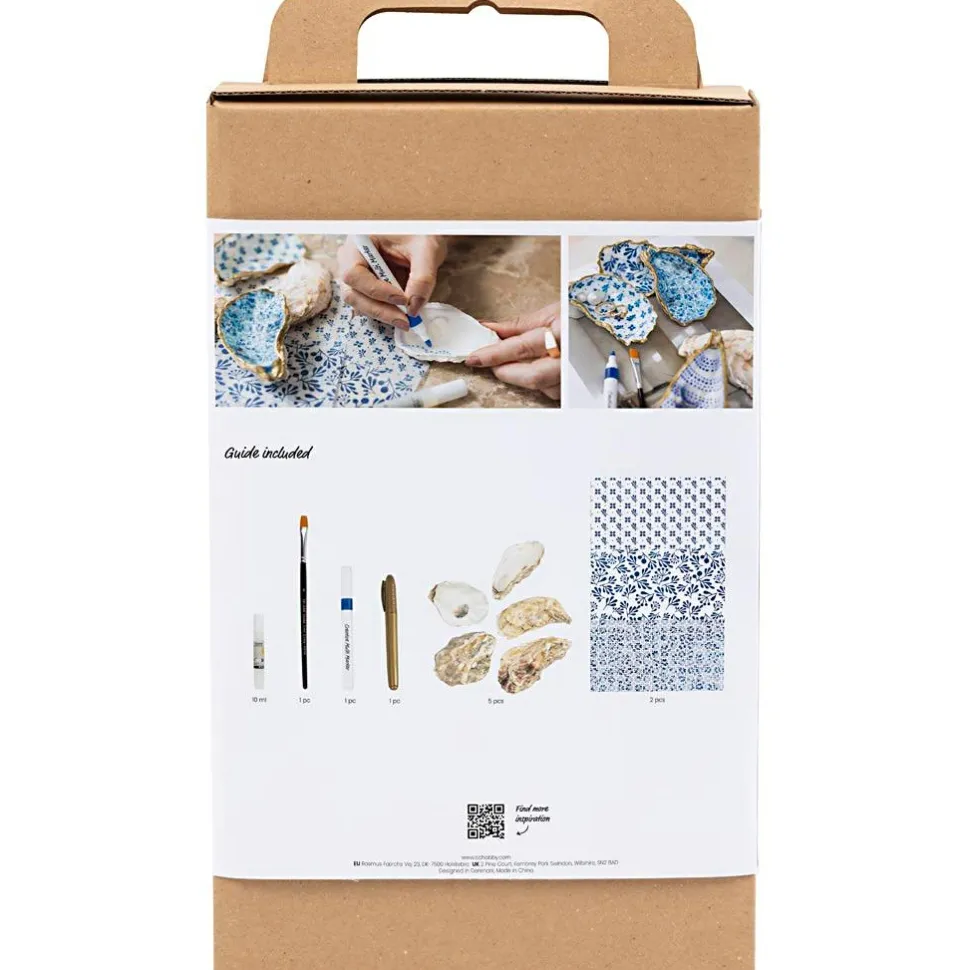 Lav decoupage østersskaller, 5 stk