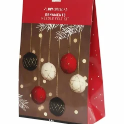 Lav nålefiltede julekugler, 6 stk