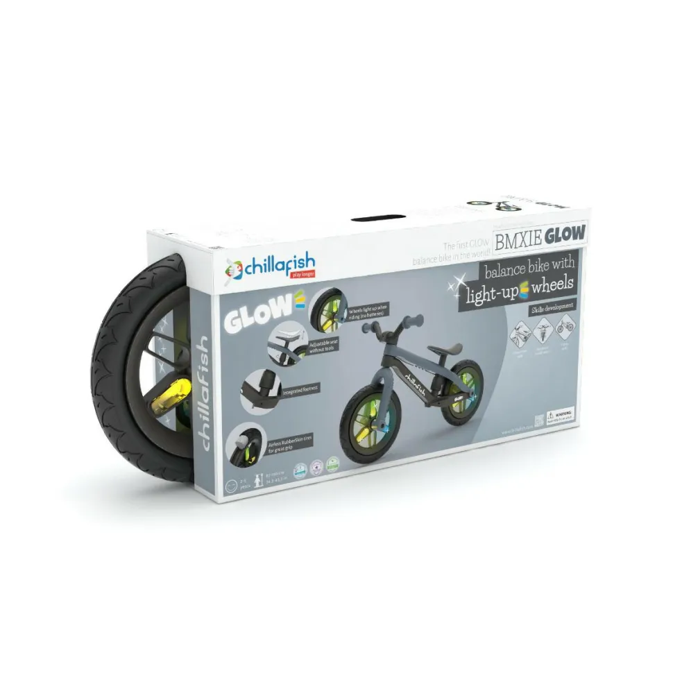 Løbecykel BMXie GLOW - Antracit (2-5 år)