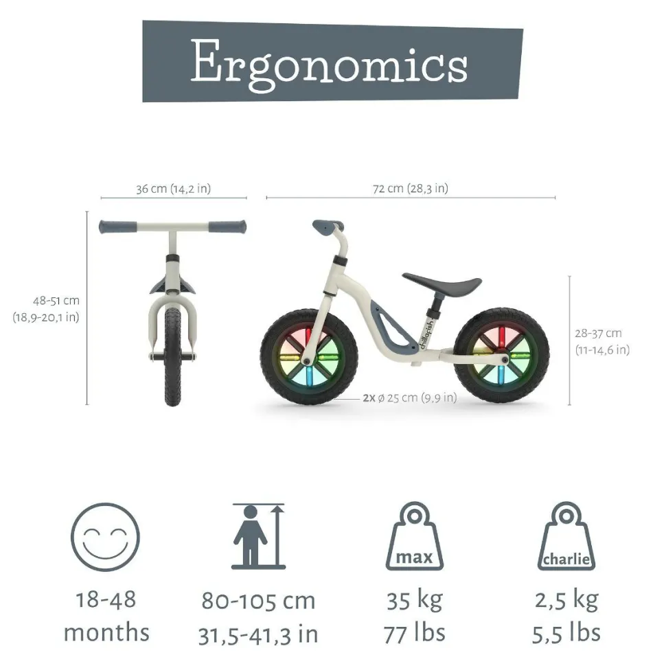 Løbecykel Charlie GLOW - Beige (18 mdr - 4 år)