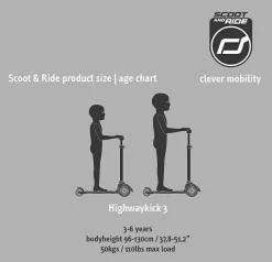 Løbehjul - Highwaykick 3 m. LED, Ash