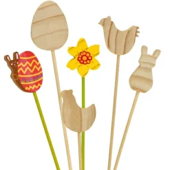 Mal selv blomsterpinde - Påsketema, 12 stk
