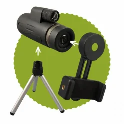Monokulær kikkert 12x - Inkl. smartphone adapter