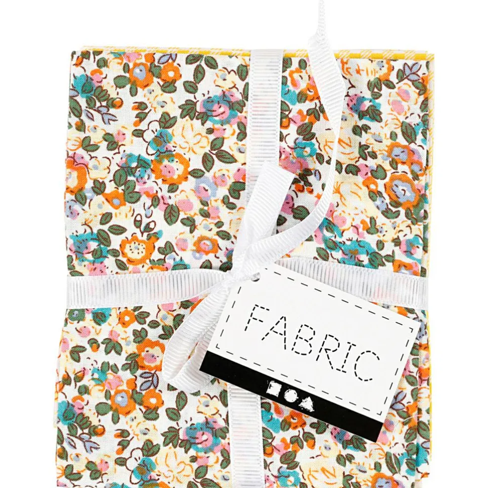 Patchworkstof 45 x 55 cm - Gul, 4 stk
