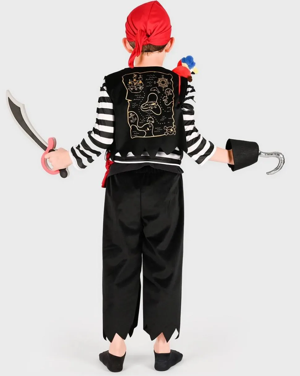 Piratkostume, inkl. tilbehør
