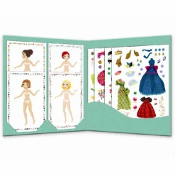 Påklædningsdukker m. stickers - Modetøj