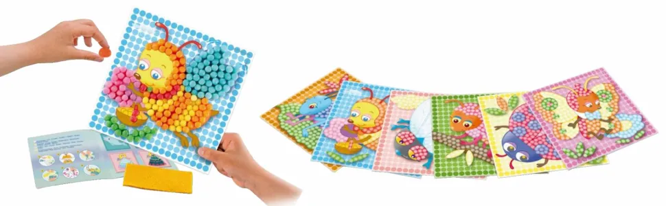 PlayMais Mosaik-kort - Dyr, 4 x 6 stk
