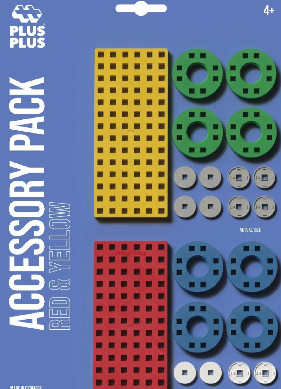 Plus-Plus tilbehørspakke - Rød & Gul, 30 dele