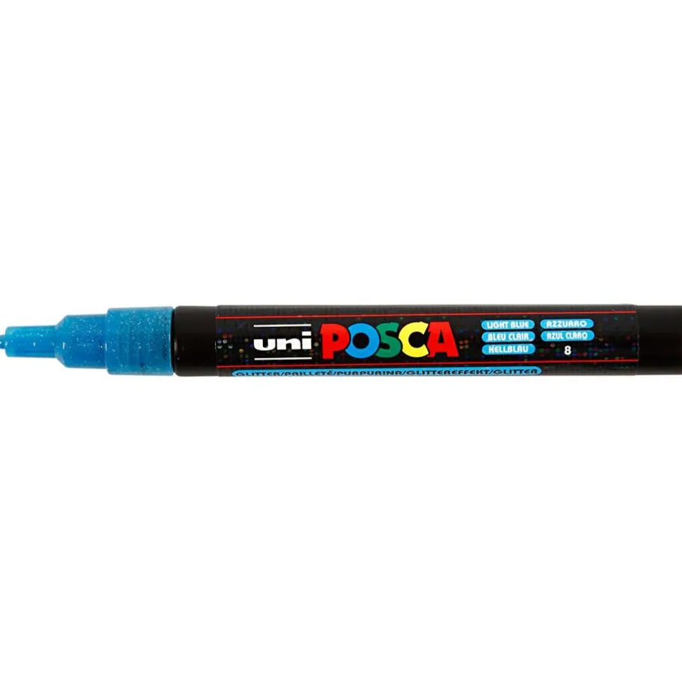 Posca tusser PC-3M - Glitter, 8 stk.