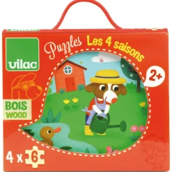 Puslespil i træ - De 4 årstider, 4 x 6 brikker
