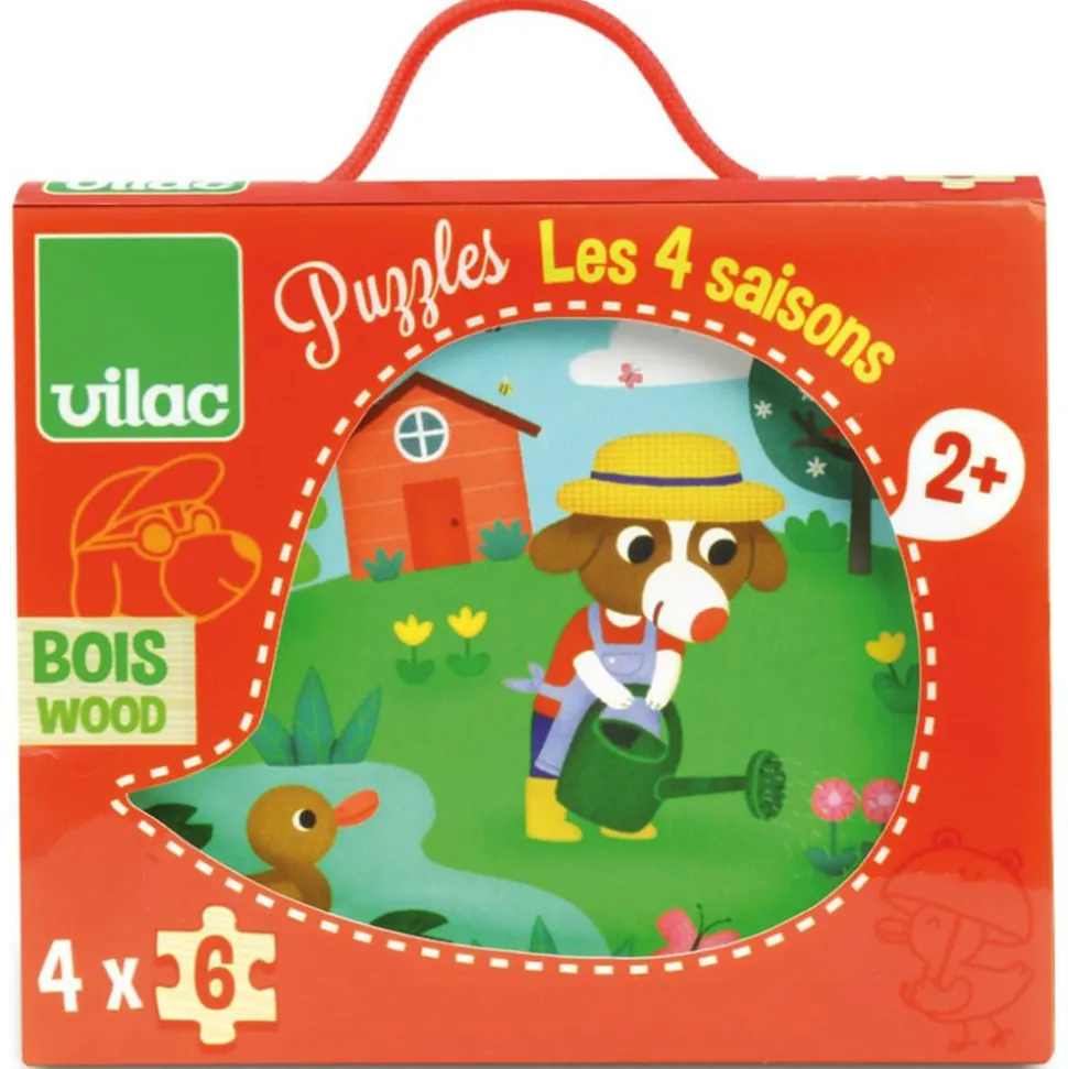 Puslespil i træ - De 4 årstider, 4 x 6 brikker