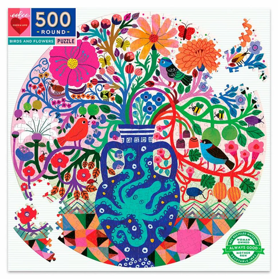 Puslespil med 500 brikker - Birds & flowers