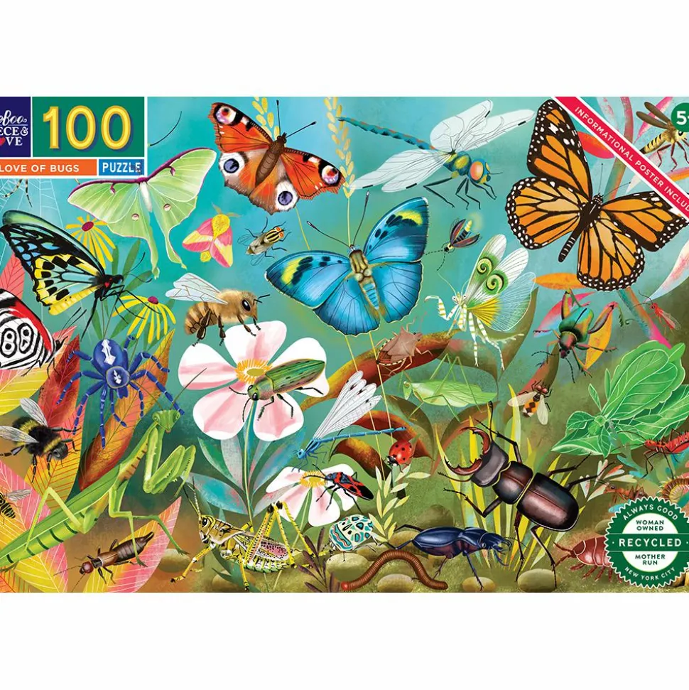 Puslespil med 100 brikker - Insekter