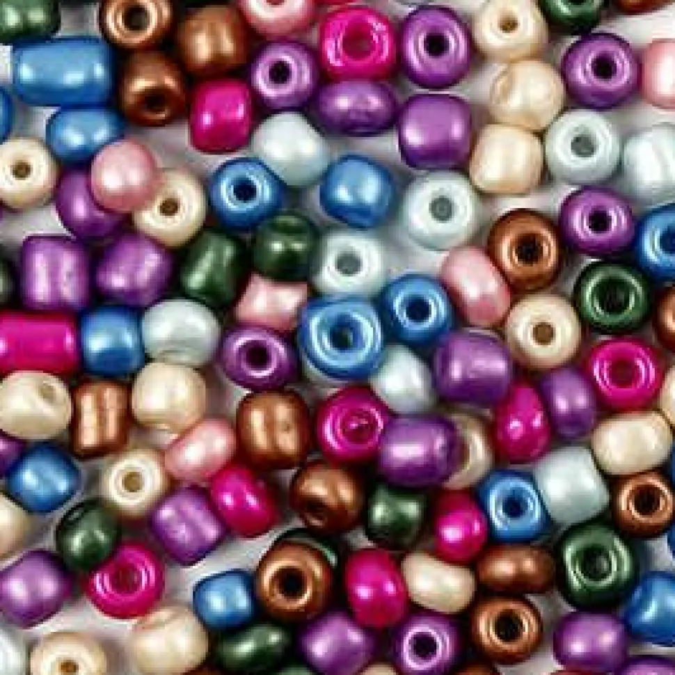Rocaiperler Ø5 mm - Metallicfarver, 720 gr.