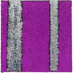 Sanseplade m. pailetter - Lilla/Sølv