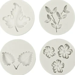 Silikoneform - Blade & blomster, 6 motiver