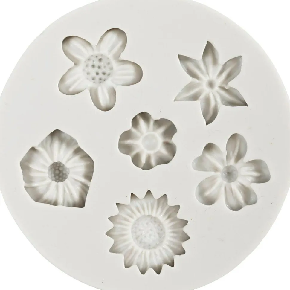 Silikoneform - Blomstermix, 6 motiver