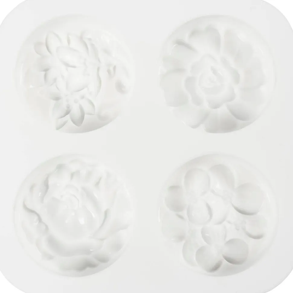 Silikoneform - Blomstermotiver, 4 stk