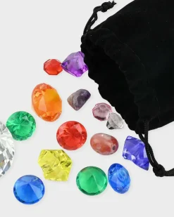 Skattekiste med diamanter og ædelsten