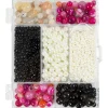 Smykke startsæt - Agater, sort/pink/hvid