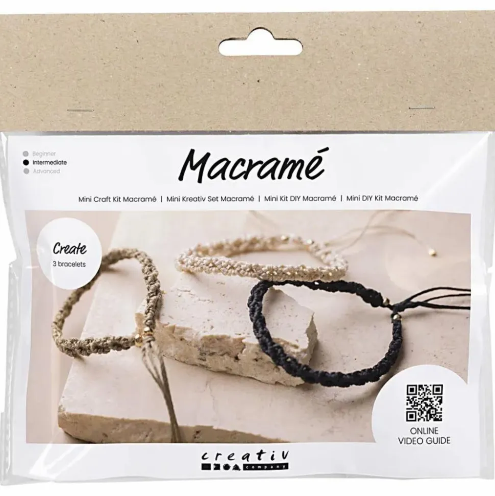 Smykkekit - Macramé armbånd, 3 stk