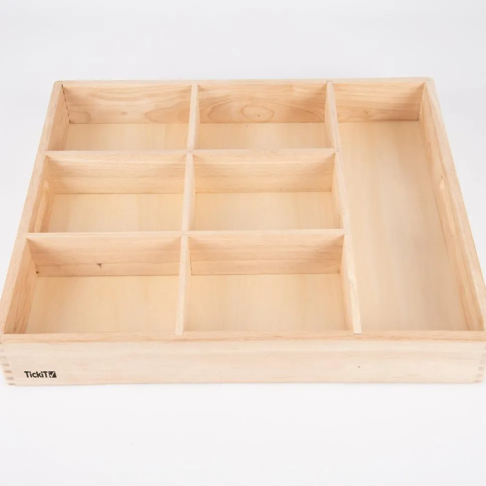 Sorteringsbakke af træ, 7 rum