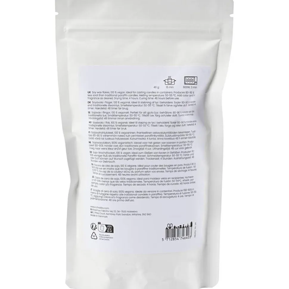 Soyavoks til lys i beholdere - Creme, 250 gr.