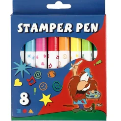 Stempeltusser - Ass. farver, 8 stk