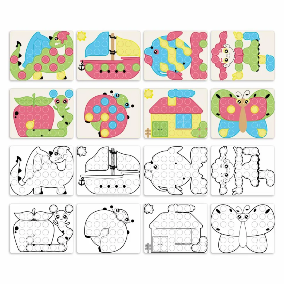 Stiftmosaik - FantaColor Junior Pastel, 58 stk