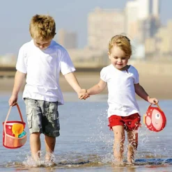 Strandsæt m. taske + pop up spand, 4 dele