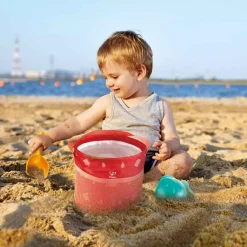 Strandsæt m. taske + pop up spand, 4 dele