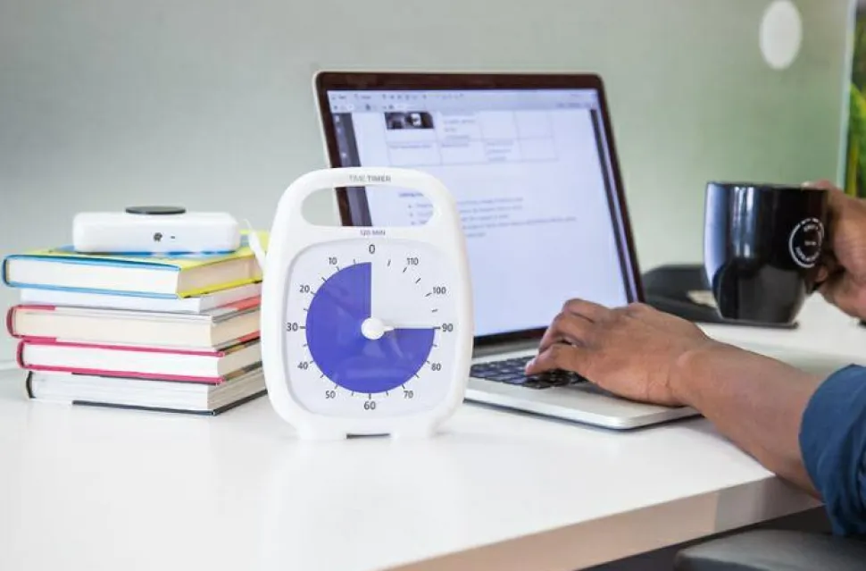 Time Timer PLUS Hvid (14x18 cm.) - 120 min.