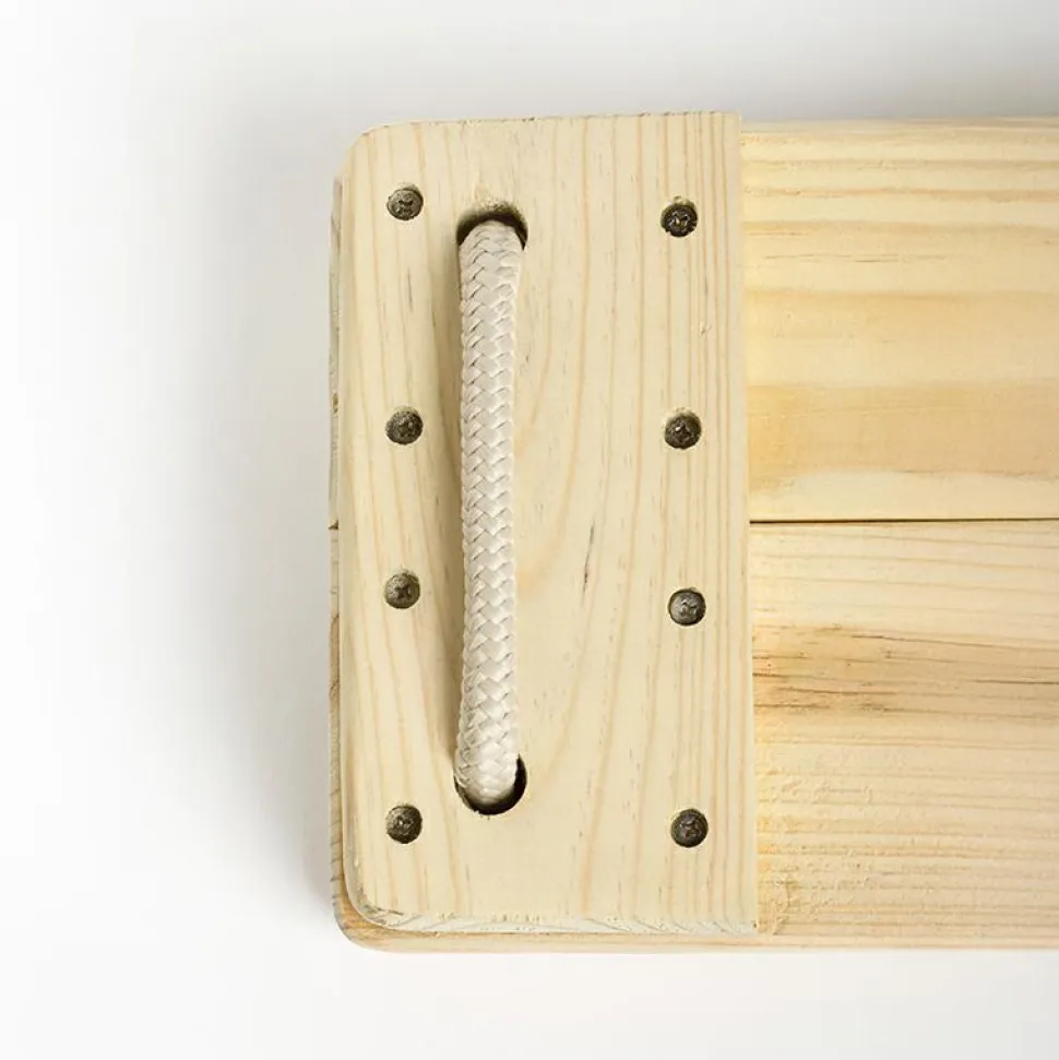 Trægynge 44 x 17,5 cm - 6 meter (beige reb)