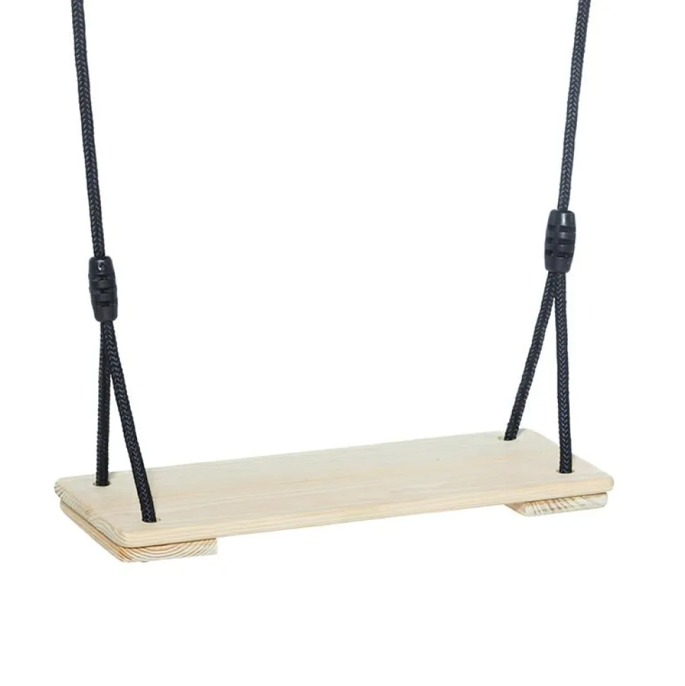 Trægynge 44 x 17,5 cm - 6 meter (sort reb)