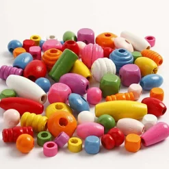 Træperler i spand - Ass. farver, 400 ml