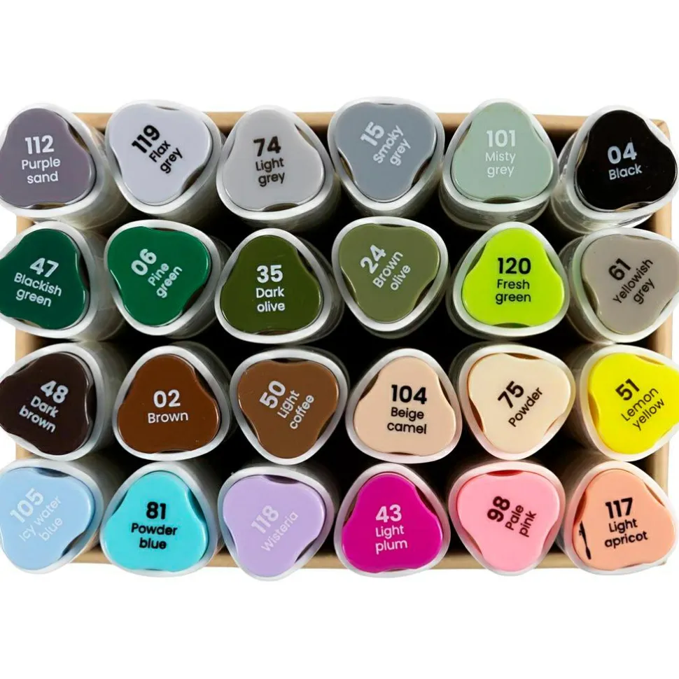 Twin Markers - Natur & pastel, 24 stk
