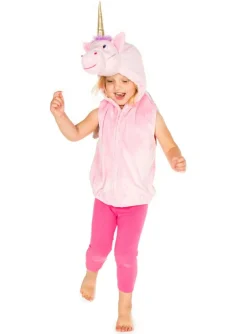 Vest m. hætte - Enhjørning, str. 3-7 år