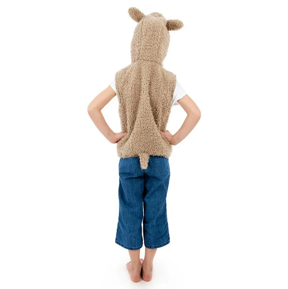 Vest m. hætte - Lama, str. 3-7 år